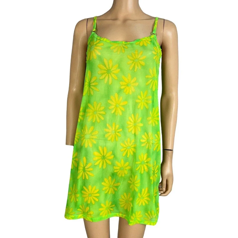 Vintage Green and Yellow Floral Swim Coverup